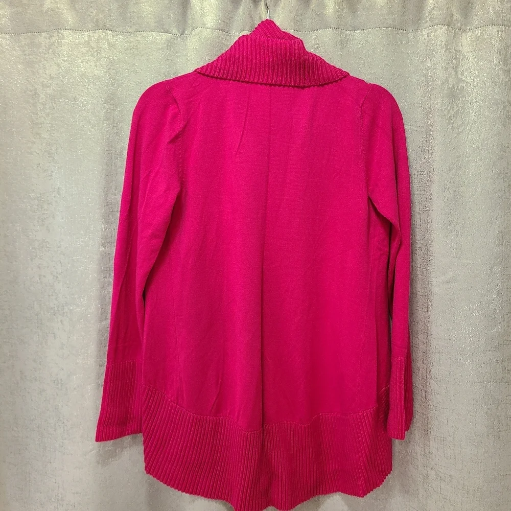 INC‎ International Concepts Pink Draped Cardigan M Barbiecore - Picture 2 of 5